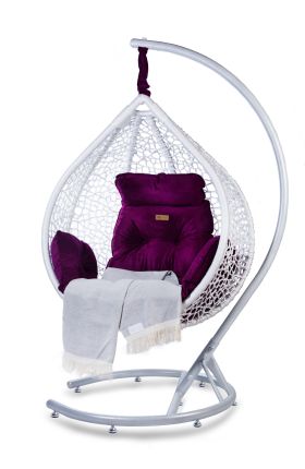 Luxus XXL Hängesessel Diamond Set Weiß