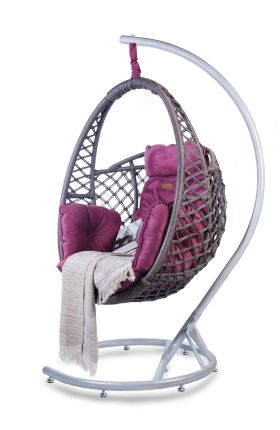 Luxus XXL Hängesessel MATRIX set lila