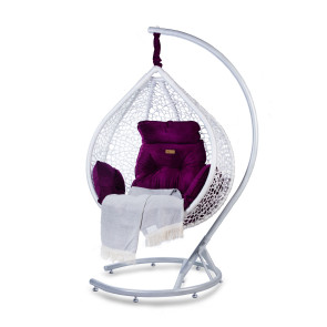 Luxus XXL Hängesessel Diamond Set Weiß