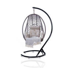 Luxus XXL Hängesessel Comfort Set grau