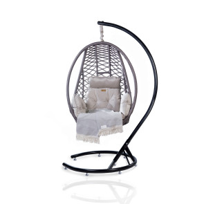 Luxus XXL Hängesessel Comfort Set grau